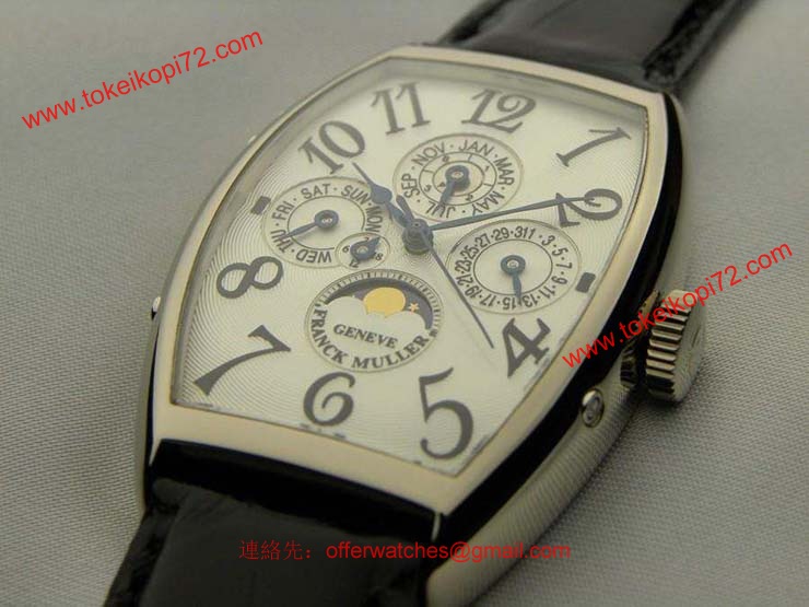 FRANCK MULLER フランクミュラー 時計 偽物 トノウカーベックス パーぺチュアルカレンダー ギョーシェダイヤル 5850QP24