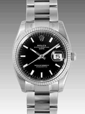 ロレックス(ROLEX) 時計 オイスターパーペチュアル デイト 115234 ブラック スーパーコピー